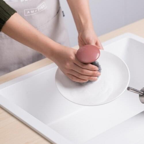 2021 Washing Bowl Brush Stainless Steel Short Handle Wash Pot Brush No-Hurted Pot Home Cleaning Tool Kitchen Accessories New