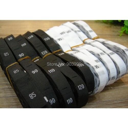Free shipping woven cloth/GARMENT size lable,Wholesale woven SIZE LABEL for clothing white background black letters,1000pCS/LOT