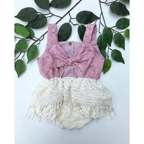 New Fashion Newborn Baby Girl Infant Lace Bodysuit Causal Sleeveless Jumpsuit Clothes Summer Outfits Sunsuit 0-24M