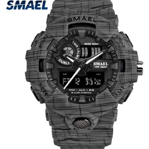 SMAEL Men Military Sport Watches Men LED Dive Analog Digital Watches Fashion Outdoor Quartz Watch Men Clock Relogio Masculino