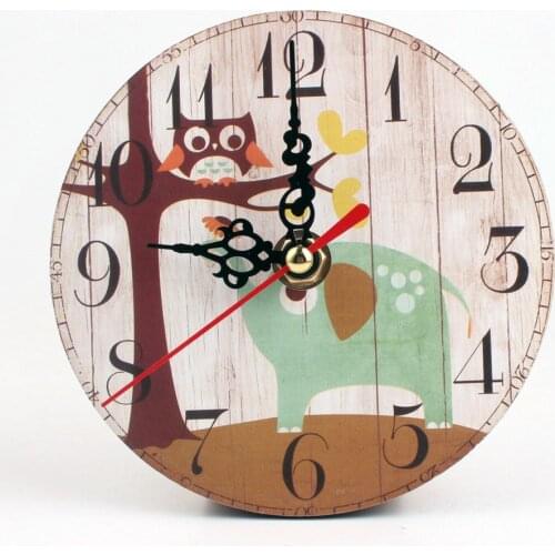 Creative retro clock wall clock living room clock _ 10 inch_circular imitation wooden wall clock bedroom small clock _gift