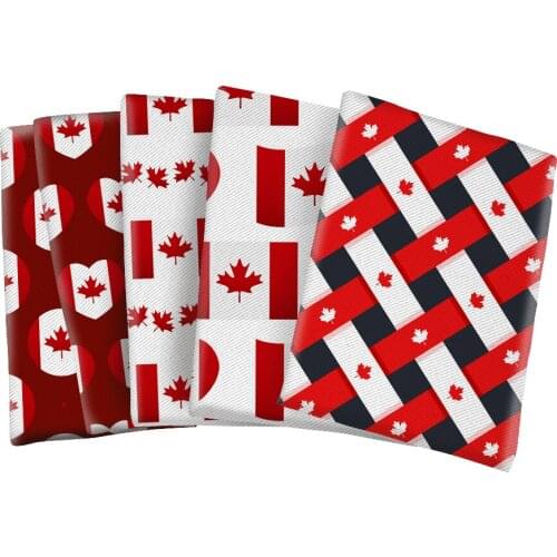 Polyester-cotton Canadian Maple Leaf Printed Childrens Clothing Fabric Home Textile Curtain Cushion Cover DIY 50*145CM