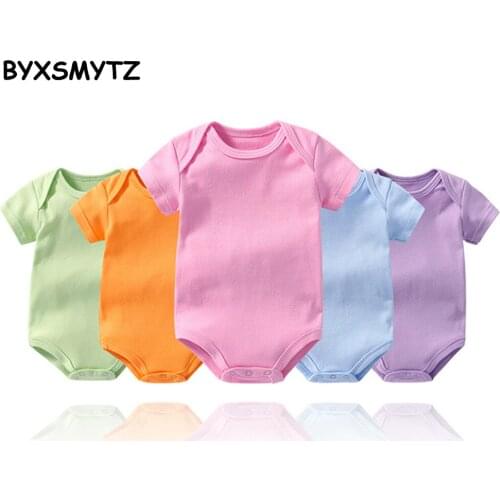 Newborn Baby Short Sleeved Cotton Bodysuit Infant Summer Baby Romper Unisex Baby Bottoming Climbing Jumpsuit Boys Girls Clothes