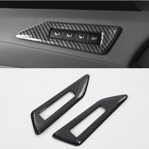 For TOYOTA Alphard 2015-2021 Left/Right Hand 2PCS Carbon Fiber ABS Car Seat Adjustment Knob Button Switch Cover Trim Car Styling