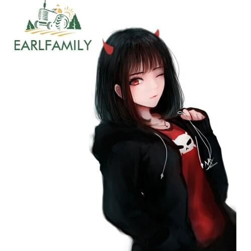 EARLFAMILY 13cm x 8.5cm for Devil Girl Decal Anime DIY Vehicle Motorcycle Camper Snowboard Trunk Custom Printing Car Stickers