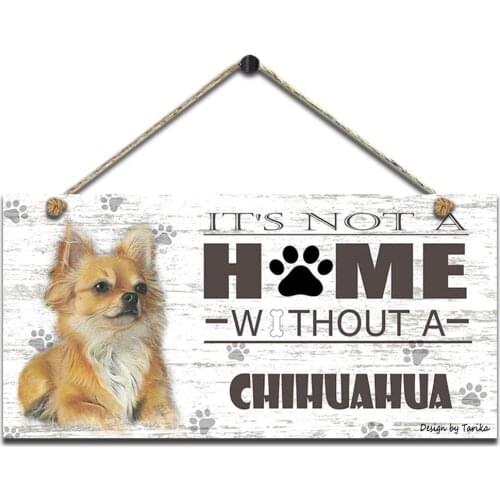 Its Not A Home Without Chihuahua Retro Wooden Public Decorative Hanging Sign for Home Door Fence Vintage Plaques Decoration
