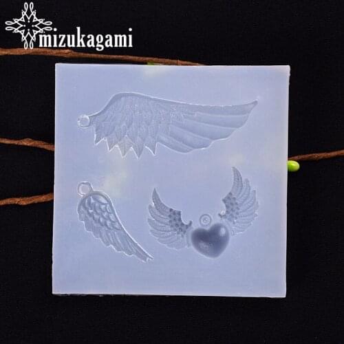 UV Resin Liquid Silicone Mold Wing Love Heart Resin Mold Molds For DIY Pendant Charms Making Jewelry Finding Accessories