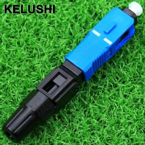 KELUSHI 50pcs/lot SC Optic Fiber Quick Connector Multimode FTTH SC Single Mode UPC Fast Connector