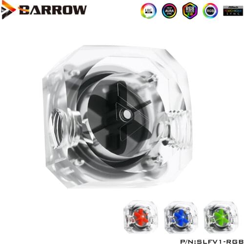 BARROW Computer Water Cooling Flow Velocity Meter Acrylic Ceramic Bearing 5V ARGB Flow Indicator Black,Green.Red,Blue ,SLFV1-RGB