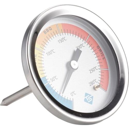 0-280℃ Kitchen Thermometer Stainless Steel Barbecue BBQ Smoker Grill Oven Temperature Gauge