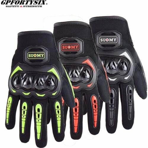 SUOMY Summer Breathable Motorcycle Gloves Cycling Racing Full Finger Gloves Touch Screen Moto Guantes Motorbike Protective Glove