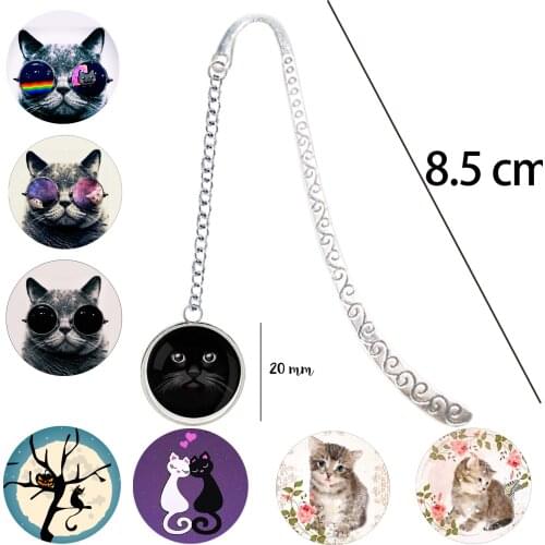 Metal Bookmark Meow Cat Kindergarten Badge Pin Kawai Cute Animal Cartoon Black Cats For Notebook Book Marque Page Mate Marker 1