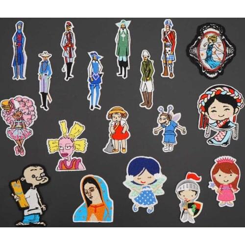 Cute Beauty Girl Royal Cavalry Embroidered Iron On Patches for Clothing Kids Cartoon Sticker Badges Accessories Appliques
