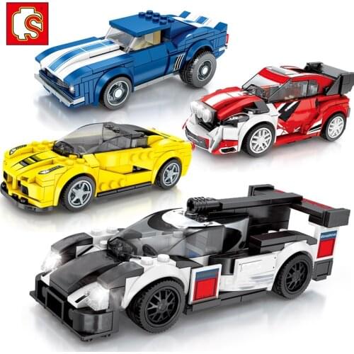 Speed Champions Car Model Building Blocks Toys For Child Compatible Lepining City Vehicles Super Sport Racing Car Toys