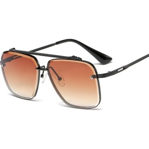 Fashion Metal Pilot Style Gradient Sunglasses Cool Unique Vintage Brand Design Sun Glasses FOR MEN WOMEN