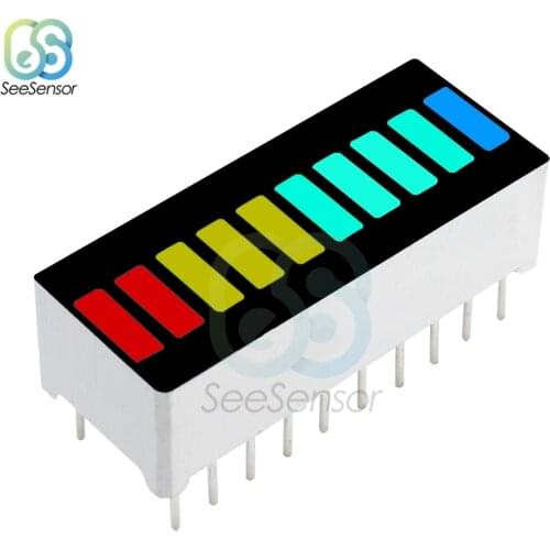 LED Display Module 10 Segment Bargraph Light Display Module DIY Cube Bar Graph Red Yellow Green Blue Colors Multi-color