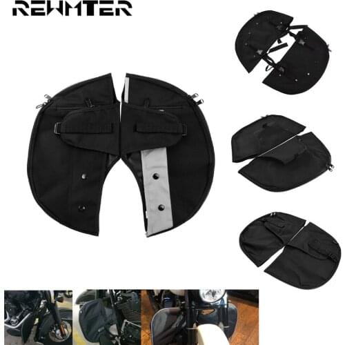 Motorcycle Black Soft Lowers Chaps Engine Guard Cover Leg Warmer Waterproof Nylon Leg Bags For Harley Dyna Touring Softail XL