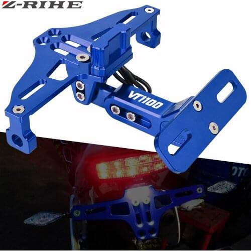 CNC Motorcycle LED License Plate Holder Support Plaque Moto Bracket Frame FOR HONDA VT1100 VT 1100 1995-2007 2001 2002 2003 2004