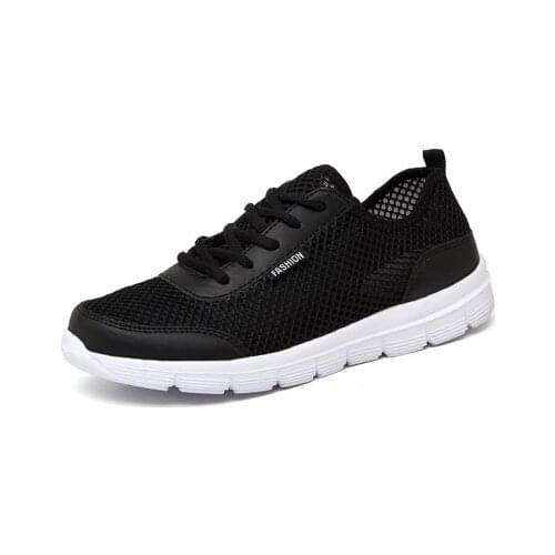 2019 Men Shoes Summer Sneakers Breathable Casual Shoes Couple Lover Fashion Lace up Mens Mesh Flats Shoe Big Plus Size