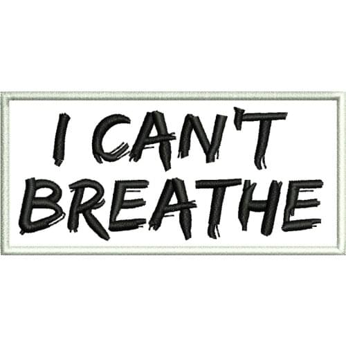I Can't Breathe Letters Embroidery Patch Justice Iron on Applique for Clothing Black Sew on T-Shirt Garment Accessories DIY
