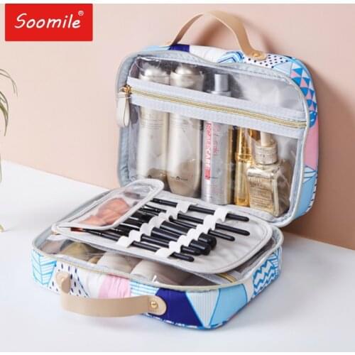 2021 New Women Fashion Professional Beauty Travel Makeup Organizer Empty Big Make Up Bag Artist Cosmetic Case Large Storage Bag