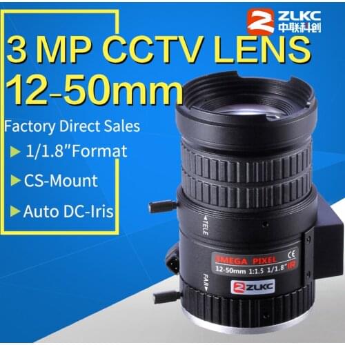 New 3 megapixel HD CCTV lens 12-50mm, 1/1.8" Varifocal Auto Iris Lens ,F1.5 lens for CCTV Surveillance cameras