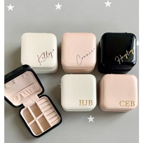 Personalize Jewelry Box Custom Jewelry Boxes Bridesmaids Jewelry Box Travel Jewelry Case Custom Name Wedding Gifts for Her