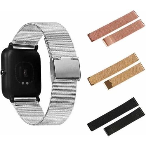22mm20mm strap for Xiaomi Huami amazfit BiP s BiP U GTS Milanese metal bracelet 47 mm