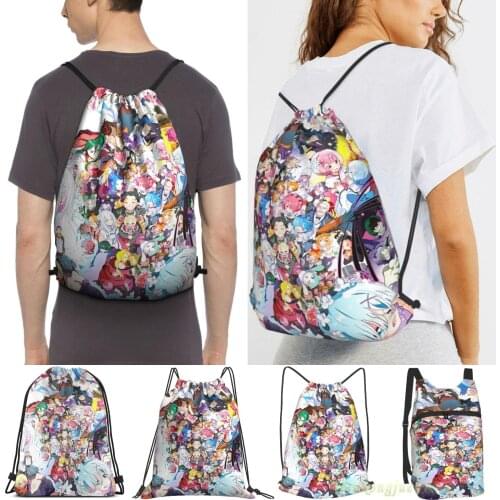 Re Zero All Characters Women Drawstring Sackpack Gym Bags Men Outdoor Travel Backpacks For Training Fitness Swimming Bag