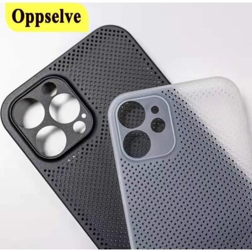 Mesh Cooling Case For iPhone 12 Mini 11 Pro Max XS Max XR X 7 8 Plus SE 2 2020 PP Cover Heat Dissipation Breathable Cooling Case