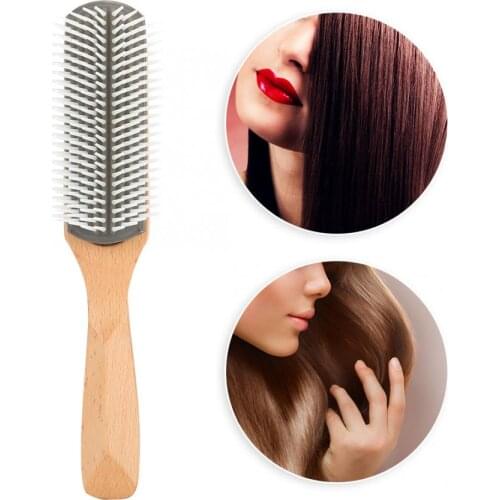 Hair Brush Nine Row Comb Hair Scalp Massage Comb Hair Styling Hairdressing Comb Hair Brush Barber Salon Styling Tool
