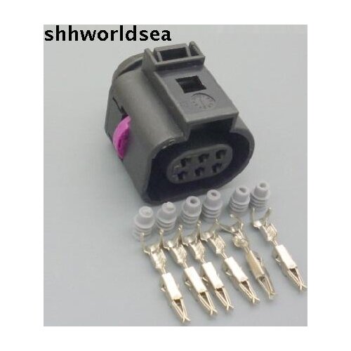 Shhworldsea 10Sets 6 pin Car sensor/Throttle Body connector for VW Audi TT VW Jetta Golf MK4 Beetle 1J0973713 O2 sensor Plug