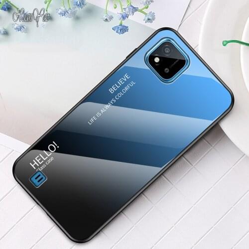 XUANYAO Glass Case For Realme 2 3 5 7 Pro V3 V5 V11 A1K Case Cover Shockproof Silicone Soft Case For Realme C3 C11 C17 C15 C21