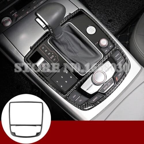 Carbon Fiber Console Gear Shift Box Frame Cover Trim For Audi A7 S7 2012-2018 1pcs Car Decoration Car Accesories Interior