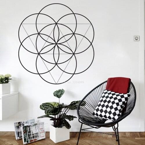 Sacred geometry line circle mandala wall sticker seed of life alchemy geometric decal Decor For living Rooms Vinyl Murals DG521