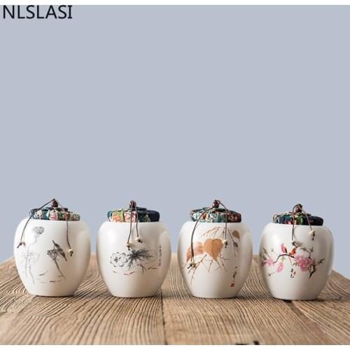Large capacity stoneware Tea Caddy oolong Tieguanyin Containers Household Ceramics storage tank travel tea bag Sealed tea jar