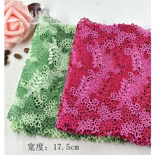 1 Meter High Quality Lace Trim Sewing Accessories Blue Black Lace Fabric For Dress Wedding Party Decoration 18cm Width