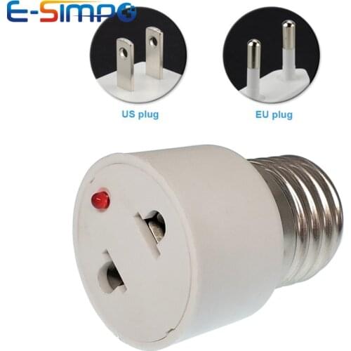 E27 Lamp Socket Light Holder US/EU Plug White Converter Screw Bulb Converter Lamp Base Connector Lighting Plug Socket