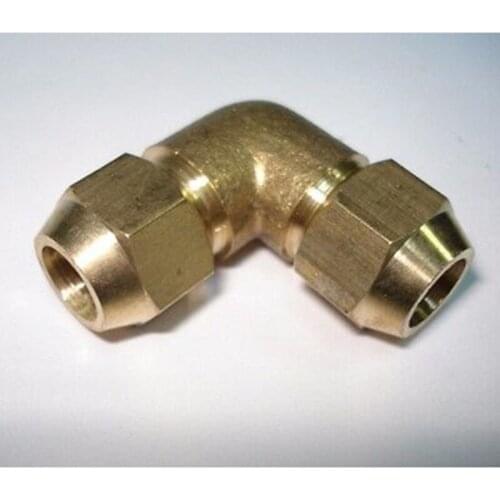 Flare Tube OD 10mm x Flare Tube OD 10mm Elbow Brass Flare Male Connector Tube Pneumatic Fitting with Short Flare Nut