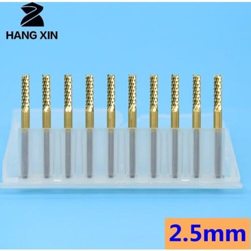 2.5mm 3.0mm 10pcs/set PCB Engraving Bit Drill Bit Set Carbide End Mill 1/8" Shank Titanium Coated CNC Milling Cutter For Machine