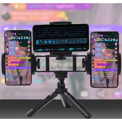3-Position Mobile Phone Tripod Holder Folding Portable Cellphone Tripod for Live Streaming