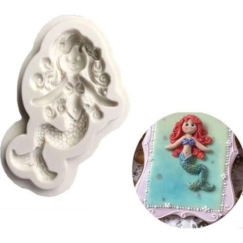 3D Silicone Molds Mermaid Cakes Molds Sugar Glue Mortar Molds Chocolate Candy Cake Decoration Tools