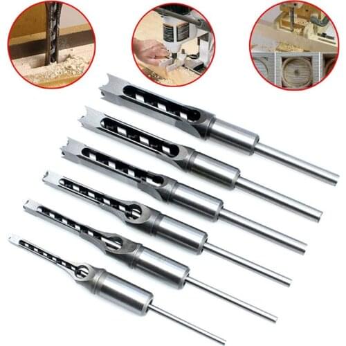 4pcs/5pcs/6pcs Square Hole Drill Bit Auger Bit Steel Mortising Drilling Craving Woodworking Tools