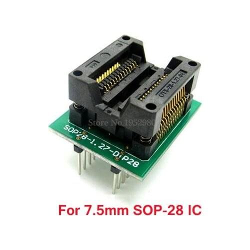 7.5MM SOP28 to DIP16 IC Burn in Testing Socket Chip Programmer Adapter Narrow Type Fit for 7.5MM SOIC IC