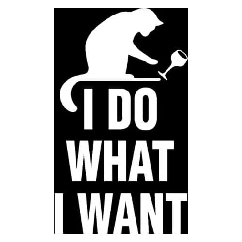 7.7CM*13.2CM I Do What I Want Car Sticker Vinyl Decal Funny Kitten Cat Black Silver C10-02459