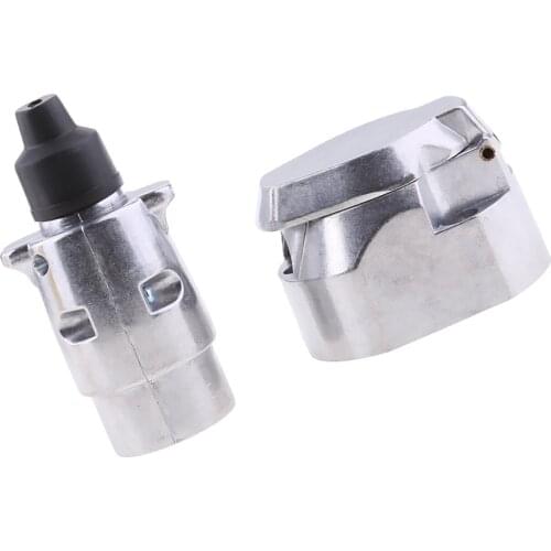 7 Pin Metal Trailer Plug & Socket Caravan Towbar Wiring Towing Electrics