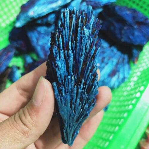 80g Crystals Healing Natural Raw Mineral Specimen blue Titanium aura tourmaline Rough Crystal quartz stones Chakra