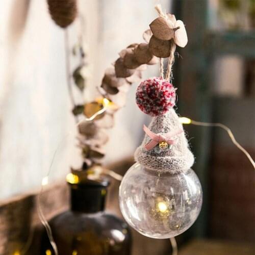 80% Dropshipping!!Empty Transparent Christmas Pendant Plastic Winter Cap Festival Ornaments Home Decor