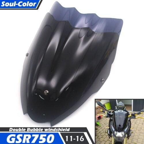 Motorcycle Accessories Windshield WindScreen Sports Double Bubble Visor Viser Fits For Sukuzi GSR750 GSR 750 gsr 750 2011 -2016