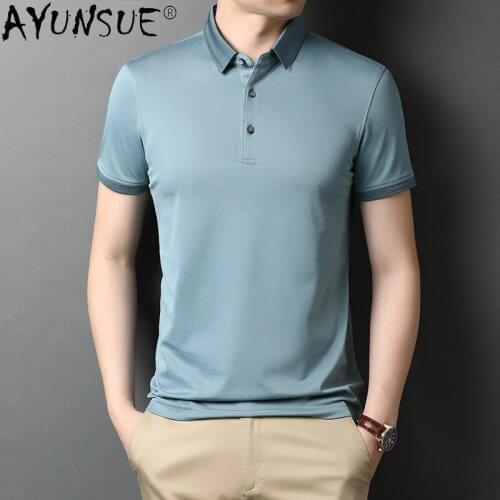 AYUNSUE Short Sleeve Polos For Men